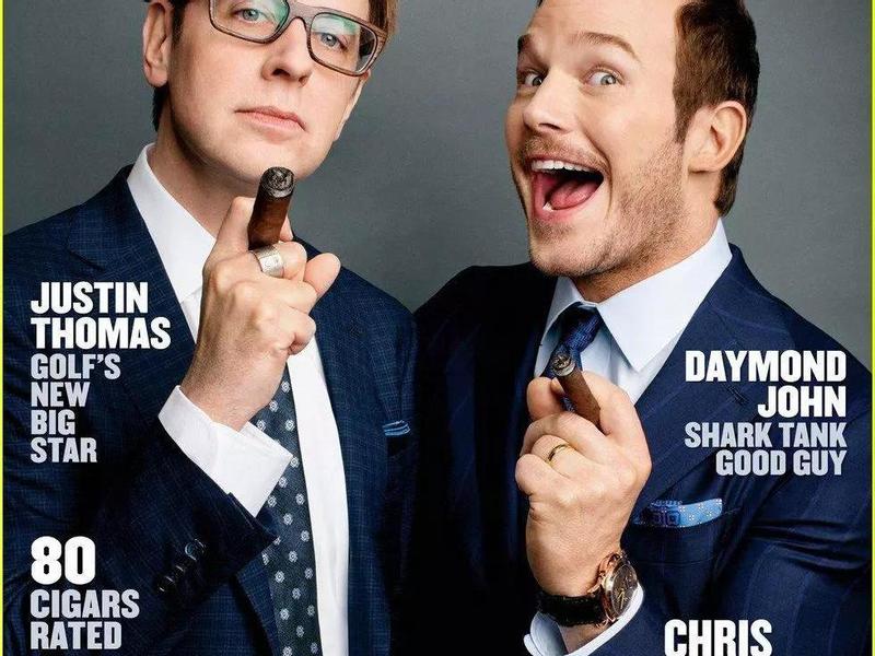 Крис Пратт и Джеймс Ганн в журнале Cigar Aficionado