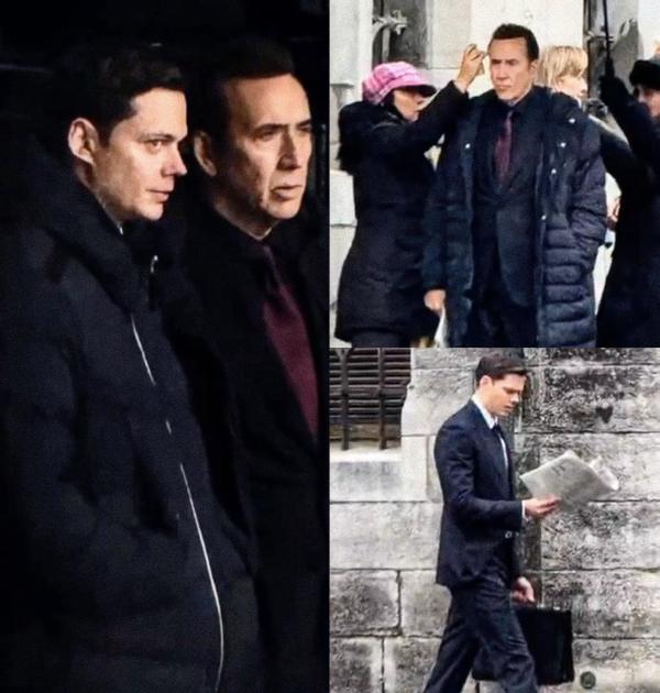 Билл Скарсгард и Николас Кейдж на съемках фильма ‘Повелители войны’